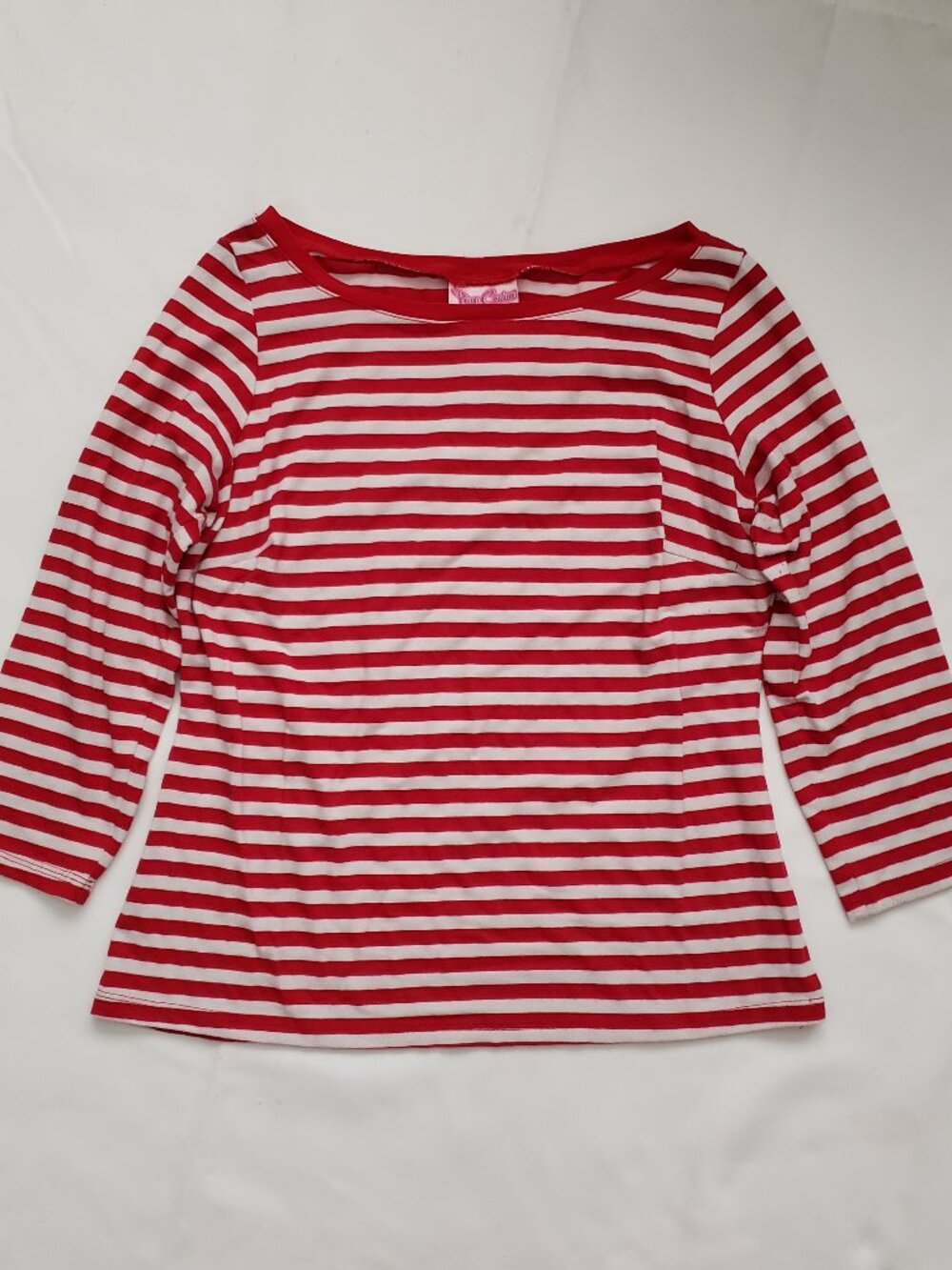 Pinup Couture size XL red & white stripe top boatneck rockabilly punk retro mod